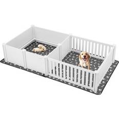 Kæledyr VEVOR Hundehvalpekasse 234 x 112 x 48 cm 2-rums