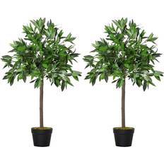 OutSunny Bay Laurel Green Artificial Plant 2pcs