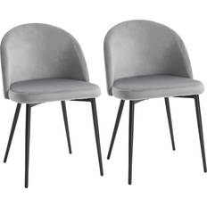 Homcom Modern Grey Kitchen Chair 77cm 2pcs