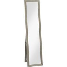 Glass Floor Mirrors Homcom Rustic Length Farmhouse Grey Floor Mirror 37x157cm