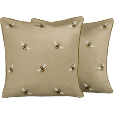 OHS Matte Velvet Bee Print Covers 45 x 45 cm - Cushion Cover Green (45x45cm)