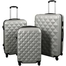 4 hjul - Lämplig som handbagage Resväskeset Borg Living Diamond 3 delar - Grey
