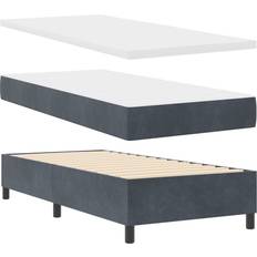 Senge & Madrasser vidaXL Box Spring Seng med Madras and Bænk 100x200 cm Mørkegrå Kontinentalseng