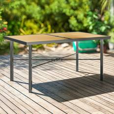 Outdoor Dining Tables OutSunny Garden Table for 6 5cm Umbrella Hole