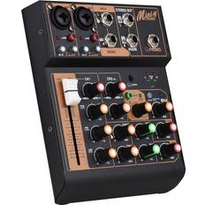 Tomtop Jms Portable 4-Channel DJ Mixer Console 48V
