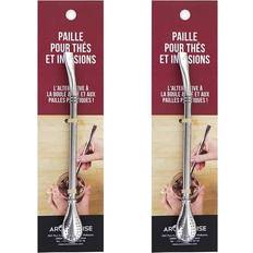 2 Pailles Inox Avec Filtre Intégré Pour Thé Et Infusions