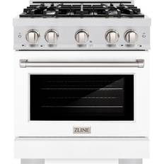 Ranges ZLINE Kitchen & Bath Select 30-in Standard 4 Burners Convection Oven Freestanding Dual Fuel Range Fingerprint Resistant Stainless Steel
