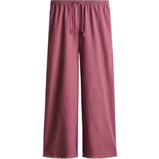 H&M Linen Blend Drawstring Trousers - Dark Pink