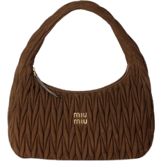 Miu Miu Wander Quilted Suede Bag - Cocoa Brown