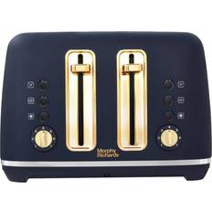 Morphy Richards Blue Toasters Morphy Richards Accents Gold 4-Slice Midnight Blue