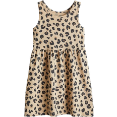 H&M Patterned Cotton Dress - Beige/Leopard Print (1157735114)
