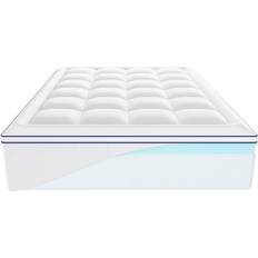 Fundas de colchón VEVOR Mattress Topper Premium Memory Foam Fiber Fill Queen Size 4 in Thickness Funda de colchón Blanco (203.2x152.4cm)
