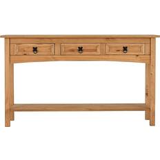 Wood Console Tables SECONIQUE Corona Distressed Waxed Pine Console Table 35x126cm