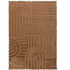 Dunelm Supersoft Geometric Fux Fur Arch Brown 80x150cm