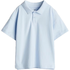 H&M Cotton Polo Shirt - Light Blue (1275457002)