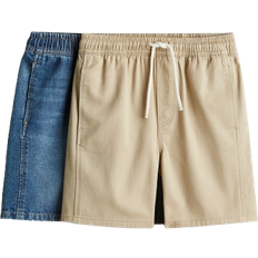H&M Cotton Shorts 2-pack - Denim Blue/Beige (1276436001)