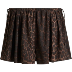 H&M Crinkled Jersey Shorts - Dark Brown