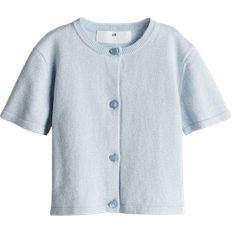 H&M Fine-Knit Glittery Cardigan - Light Blue (1270207002)