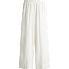 H&M Wide Linen Blend Trousers - White