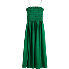 H&M Smocked Bodice Strappy Dress - Green