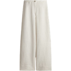 Viskos Byxor H&M Linen Blend Trousers - Light Beige