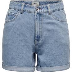 Only Dam Shorts Only Vega High Waist Regular Fit Denim Shorts - Blue/Light Blue Denim