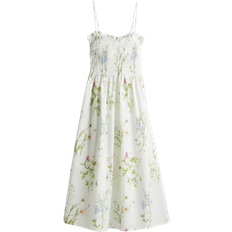 Blommiga - Midiklänningar H&M Smock Topped Dress - White/Floral