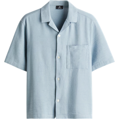 H&M Regular Fit Textured Resort Shirt - Light Blue