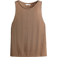H&M Rib Knit Vest Top - Dark Beige