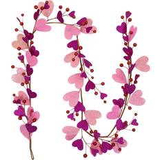 Party Decorations Northlight Glittered Hearts & Berries Garland 6 ft