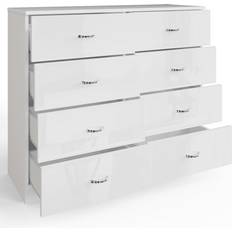 Metal Furniture Fwstyle Storage Dresser White Chest of Drawer 40x77cm