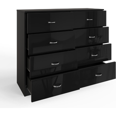 Fwstyle Storage Dresser Black Chest of Drawer 144x77cm