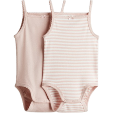 H&M Ärmlös Body 2-pack - Ljusrosa/Randig