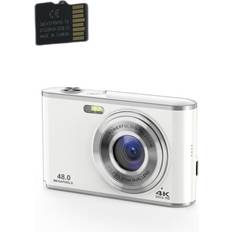 INF Digitalkamera 4K 48MP 16x Zoom Webcam mit 32GB Speicherkarte Silber