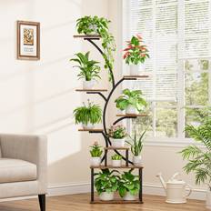 Pots, Plants & Cultivation Ivy Bronx 8-Tiered Tall Plant Stand With Grow Light 158cm H x 50cm L x 26.2cm D