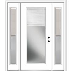 External Door MMI Door 64-in 80-in x 6-9/16-in Fiberglass Full Lite Right-hand Inswing Primed Prehung Front External Door Cotswold (x)