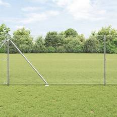 Fence Poles on sale vidaXL Steel Fencing Kits 100cm H x 2500cm W - Silver