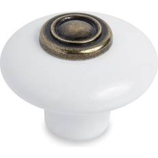 36mm White Ceramic Cabinet Knob Round Cupboard Door Drawer