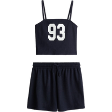 Black Other Sets Children's Clothing H&M Girls 2-Piece Strappy Top And Shorts Set - Blue