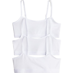 Toppar Barnkläder H&M Flicka Vit 3-pack trikåtopp
