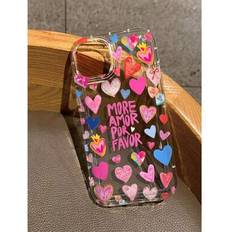 Shein Different Heart Print Clear Case for iPhone 16
