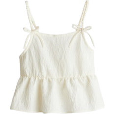 H&M Peplum Top With Bows - Cream White (1275146001)