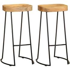 Metal Bar Stools vidaXL 244010 Brown/Black Bar Stool 76cm 2pcs