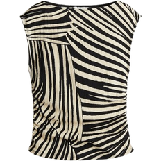 H&M Textured Jersey Top - Black/Patterned