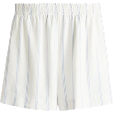 H&M Linen-Blend Shorts - White/Striped