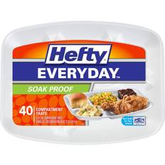 Hefty Disposable Plates Everyday 9 x12" Compartment Tray 40-pack
