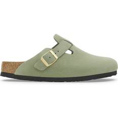 Birkenstock boston soft footbed womens Birkenstock Boston Soft Footbed Suede Leather - Green Tea