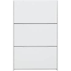 GFW Narrow High Gloss White Shoe Rack 72x112cm