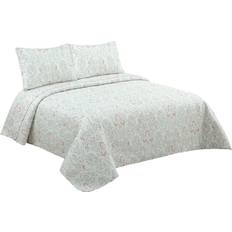 White Bedspreads Dkd Home Decor Quilted Double 240 x 260 cm Bedspread White