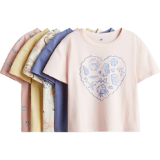 H&M Cotton T-shirts 5-pack - Pink/Seashells